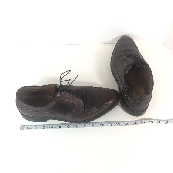 COPY - ALLEN EDMONDS SHELL CORDOVAN MacNeil Burgundy Wingtips 11.5 D Horween 90…